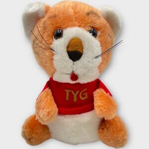 VTG Shirt Tales Tyg Tiger Plush Stuffed Animal 1981 Hallmark Hasbro Red Shirt